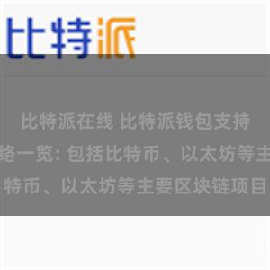 比特派在线 比特派钱包支持的区块链网络一览: 包括比特币、以太坊等主要区块链项目