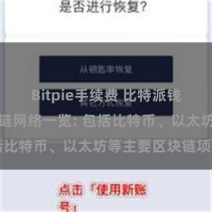 Bitpie手续费 比特派钱包支持的区块链网络一览: 包括比特币、以太坊等主要区块链项目