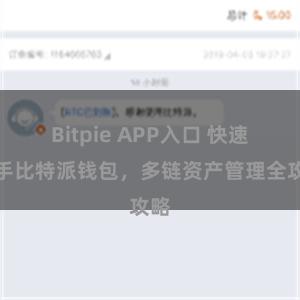 Bitpie APP入口 快速上手比特派钱包，多链资产管理全攻略