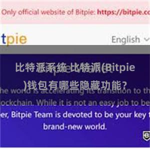 比特派系统 比特派(Bitpie)钱包有哪些隐藏功能？