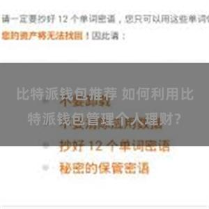 比特派钱包推荐 如何利用比特派钱包管理个人理财？