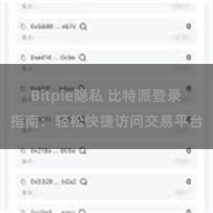 Bitpie隐私 比特派登录指南：轻松快捷访问交易平台