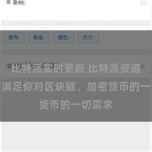 比特派实时更新 比特派资源大全，满足你对区块链、加密货币的一切需求